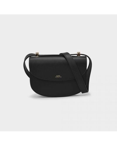 A.P.C. Geneve Mini Hobo Bag - - Leather Calfskin - Black
