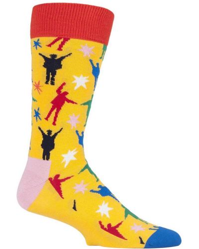 Happy Socks Official Licensed British Rock Band The Beatles Novelty - Yellow