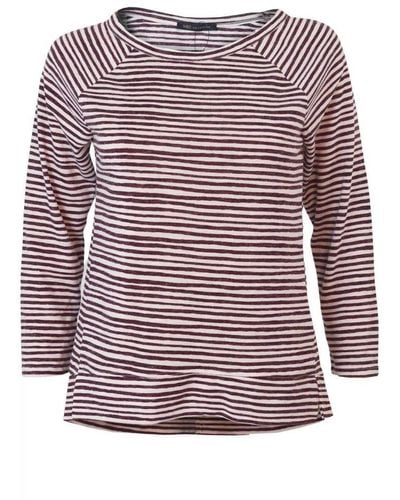 Marks & Spencer Wavy Striped Boat Neck Top - Red