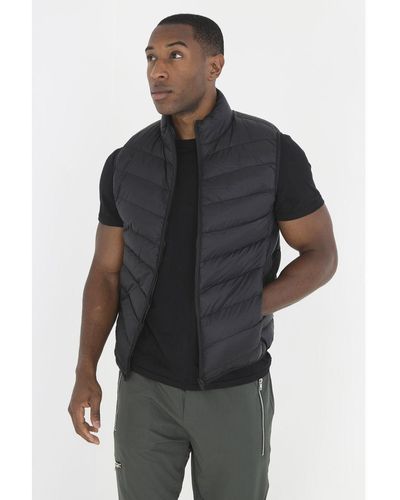 Brave Soul 'Chadderton' Quilted Padded Gilet - Grey
