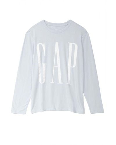 Gap Long Sleeve T-shirt Logo Front Cotton - White