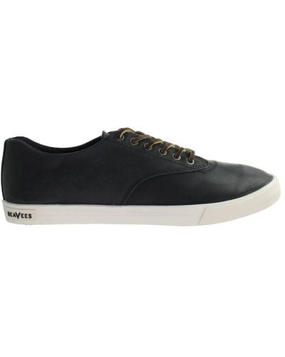 Seavees Hermosa Trainer Wintertide Oiled Rugged Leather Shoes - Black