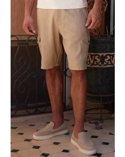Threadbare 'Ricco' Linen Blend Cargo Shorts - Brown