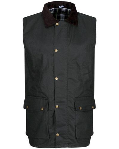 Regatta Banbury Waxed Body Warmer (donkere Khaki) - Zwart