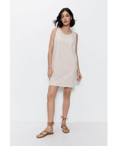 Warehouse Denim Mini Dress - White