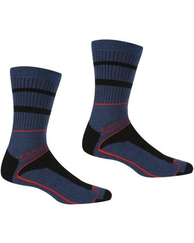 Regatta Samaris 3 Season Socks (Pack Of 2) (Dark Denim//) - Blue