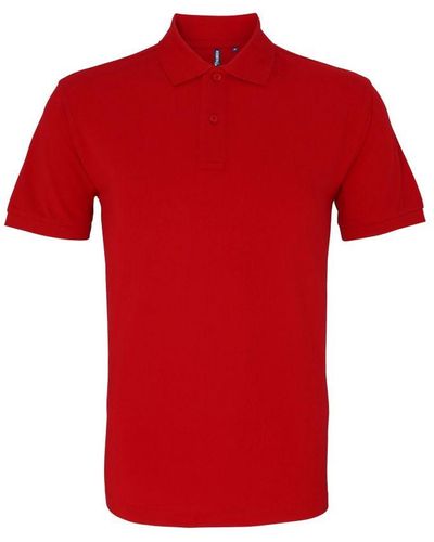 Asquith & Fox Plain Short Sleeve Polo Shirt (Cherry) - Red
