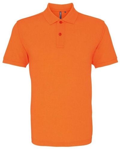 Asquith & Fox Plain Short Sleeve Polo Shirt (Neon) Cotton - Orange