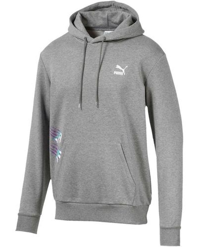PUMA Claw Pack Hoody Long Sleeve Pullover Cotton Jumper 595756 03 - Grey