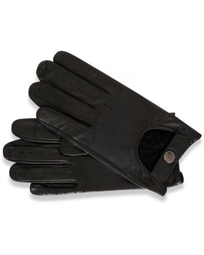 Barneys Originals Black Leather Driving Gloves