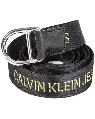 Calvin Klein Slider D-ring Riem - Zwart