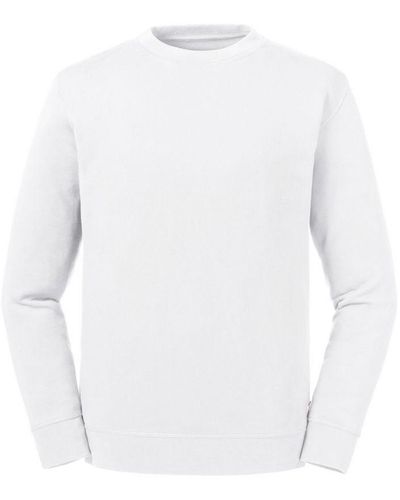 Russell Adults Pure Organic Reversible Sweatshirt () Cotton - White