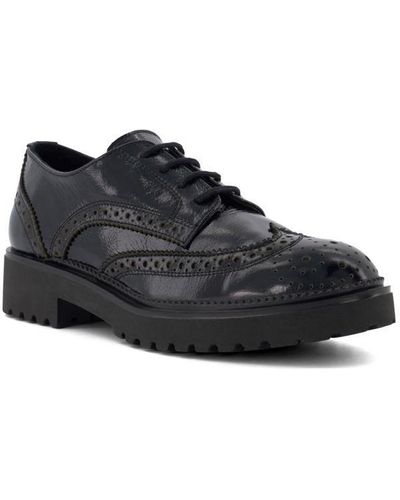 Dune Ladies Florian - Cleated Lace-up Brogues Patent Leather - Black