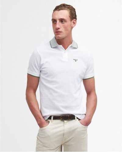 Barbour Denwick Tailored Polo Shirt - White
