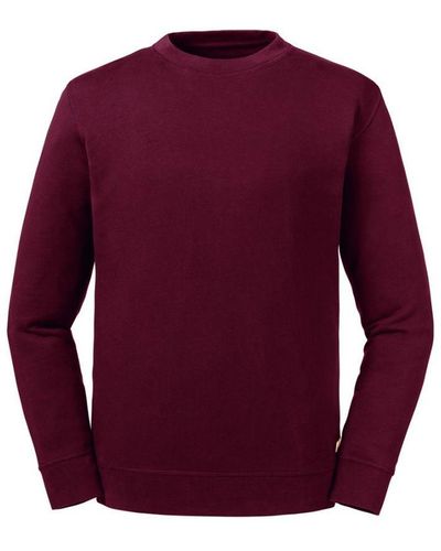 Russell Adults Pure Organic Reversible Sweatshirt () Cotton - Purple