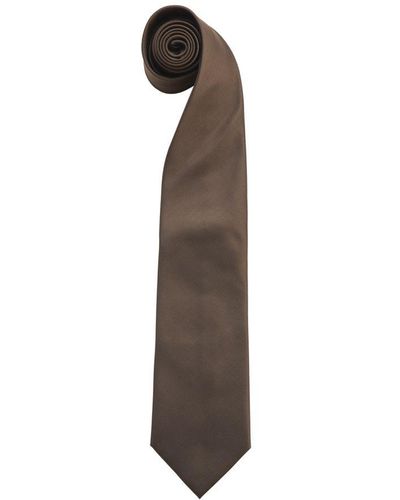 PREMIER Mode "kleuren" Work Clip On Tie (pakket Van 2) (bruin)