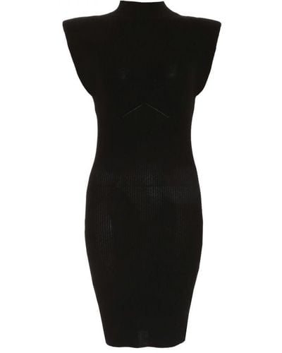 Quiz Knitted Vest Jumper Dress Viscose - Black
