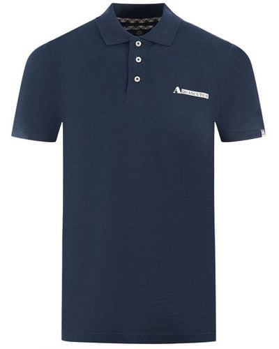 Aquascutum Boxed Logo Polo Shirt - Blue