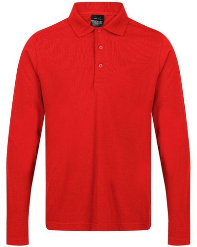 Regatta Professional Pro 65/35 Long Sleeve Polo Shirt - Red