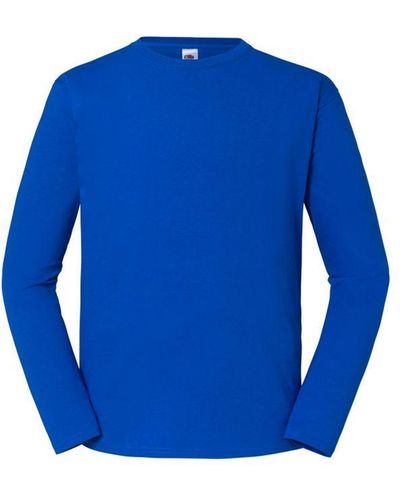 Fruit Of The Loom Iconic Premium Long-Sleeved T-Shirt (Royal) - Blue