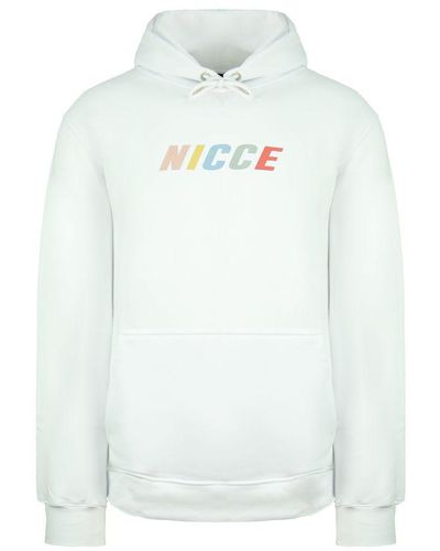 Nicce London Long Sleeve Pullover Myriad Hoodie 211 1 02 05 0002 Cotton - White