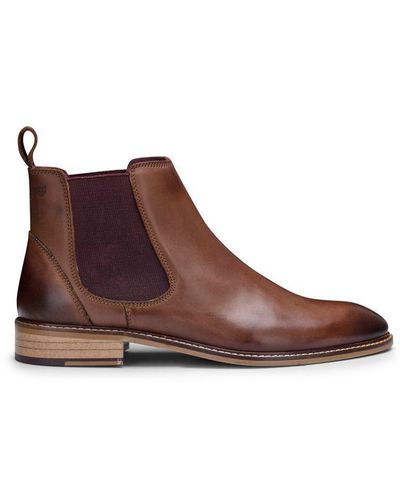 London Brogues Chestnut- Leather Classic Chelsea Boots - Brown