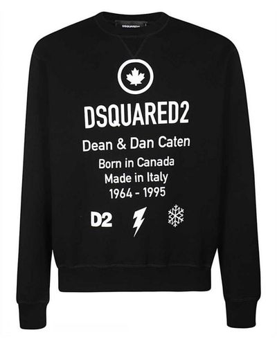DSquared² Klassieke Zwarte Sweater Met Raglanpasvorm En Logo