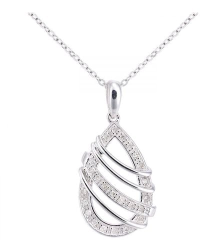 DIAMANT L'ÉTERNEL 9Ct Diamond Swirl Design Pendant Necklace Of Length 46Cm - White
