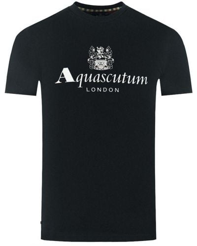 Aquascutum London Aldis Brand Logo T-Shirt - Black