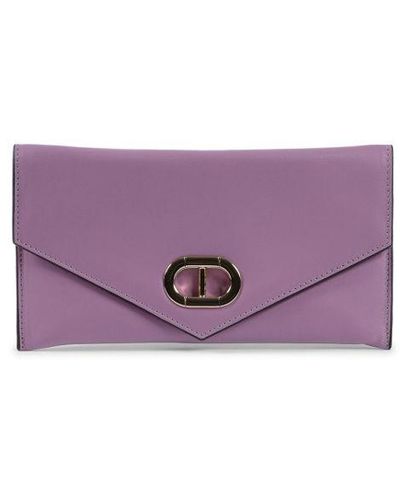 Dee Ocleppo Leather Envelope Clutch - Purple
