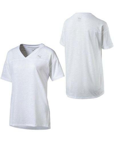 PUMA Active Training Boyfriend T-Shirt Tee Top 515714 02 A3B - White