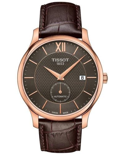 Tissot Tradition Brown Watch T0634283606800 Leather - Grey