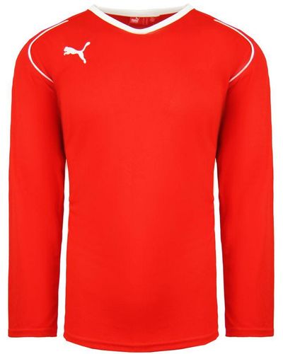 PUMA V5.08 Long Sleeve Shirt V-neck Red Football Top 700472 01