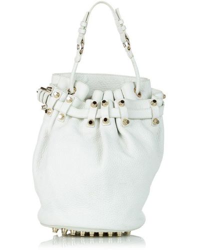 Alexander Wang Vintage Diego Leather Bucket Bag White Calf Leather