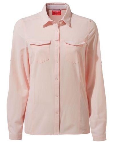 Craghoppers Ladies Nosilife Pro Iii Long Sleeved Shirt (Seashell) - Pink
