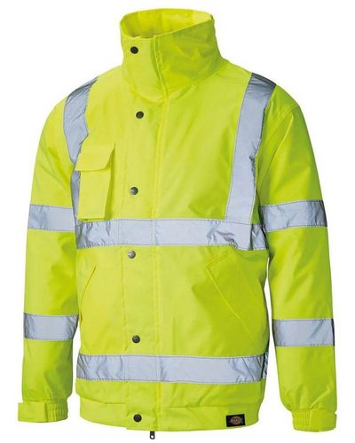 Dickies High Visibility Bomber Work Wear Jacket - Yellow