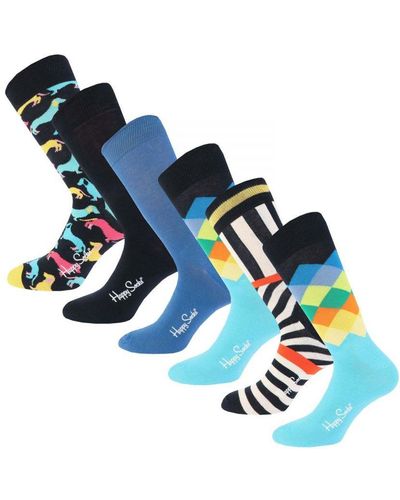 Happy Socks Waterfall Voor , Set Van 3 Paar, Blauw