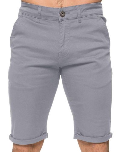 Enzo Slim Fit Stretch Chino Shorts - Grey