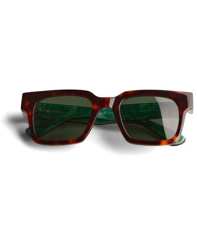Ted Baker Winstin Mib Square Framed Sunglasses, Tortoiseshell - Green