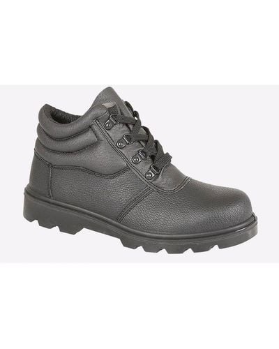 Grafters Cruz Leather Safety Boots - Grey