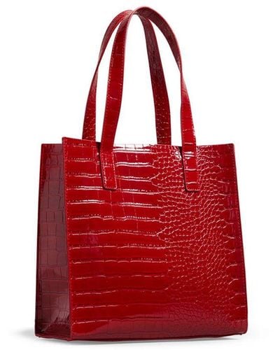 Ted Baker Accessories Reptcon Croc Detail Small Icon Bag - Red