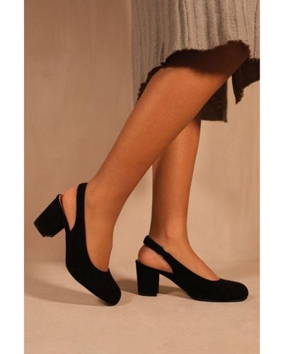 Where's That From 'Edith' Block Heel Slingback Shoes - Brown