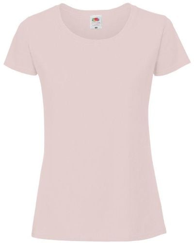 Fruit Of The Loom Vrouwen / Dames Ringgesponnen Premium T-shirt (poederroos) - Roze