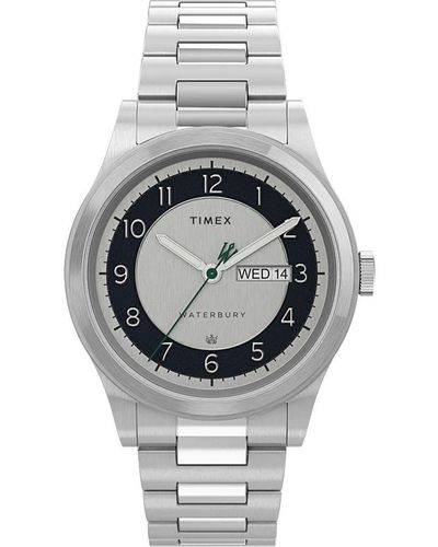 Timex Waterbury Silver Watch Tw2u99300 Stainless Steel - Metallic