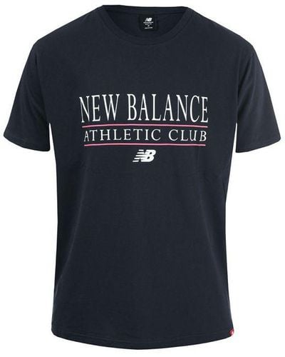 New Balance Essential Athletic Club T-shirt Voor , Marineblauw