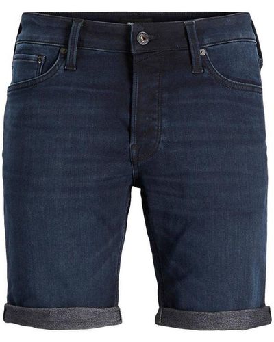 Jack & Jones Jeans Intelligence Regular Fit Jeans Short Jjirick Jjicon 986 Blue Denim - Blauw