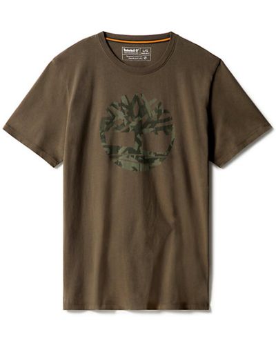 Timberland T-shirt Boomlogo Camouflage - Groen