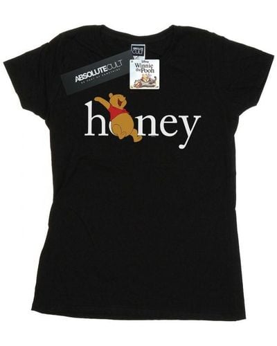 Disney Ladies Winnie The Pooh Honey Cotton T-Shirt () - Black