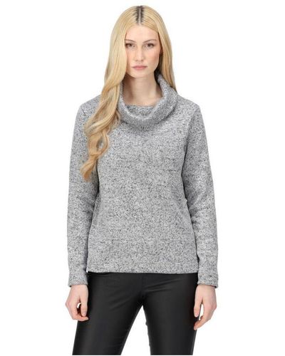 Regatta Hedda Cowl Neck Knit Effect Fleece Sweat - Grey