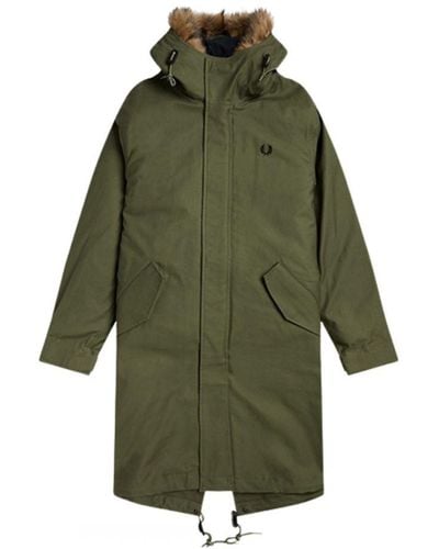 Fred Perry Hooded Parka Green Jacket